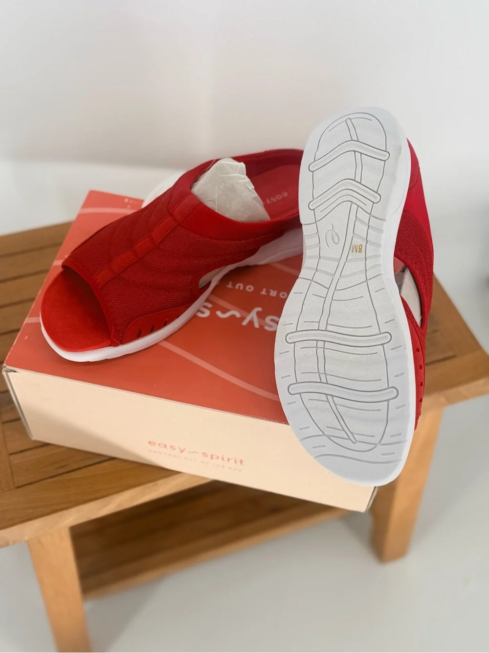 NEW Easy Spirit TRACIPE Red Open-Toe Slide Sandals SUZE 8
